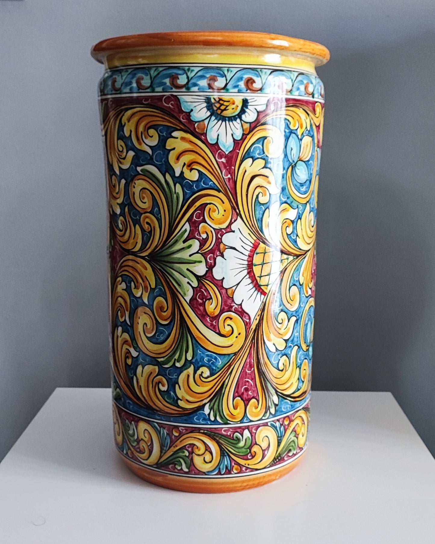 Caltagirone ceramic storage jar