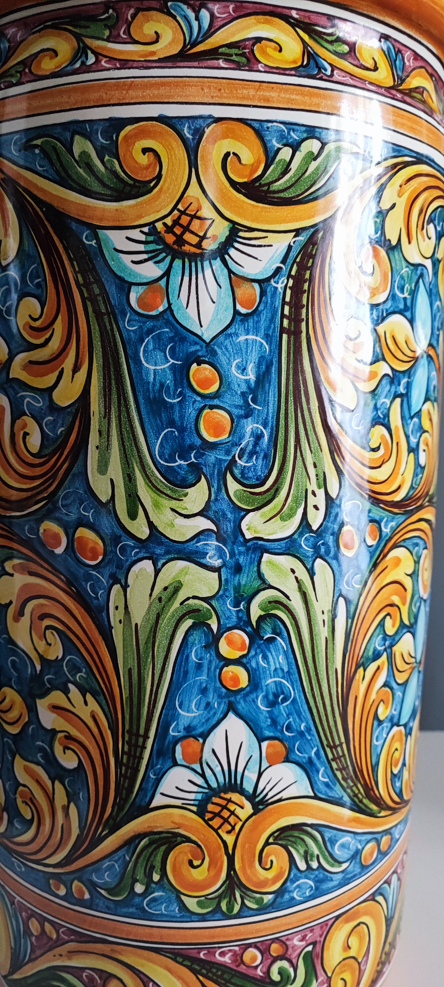 Colorful Caltagirone pottery stand