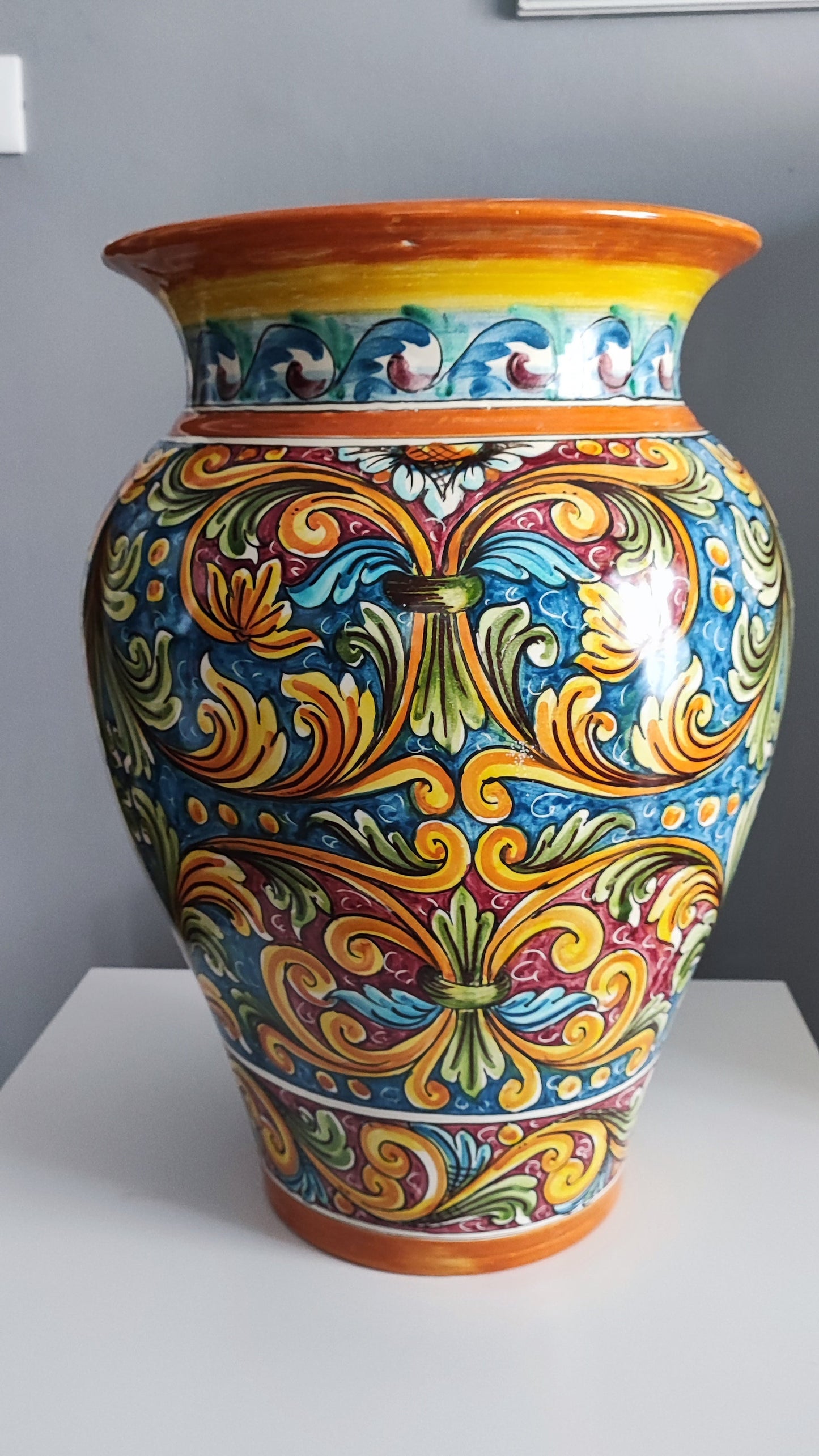 Handmade Caltagirone umbrella stand