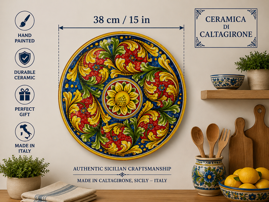 Baroque Sicilian Decorative Plate - 38cm