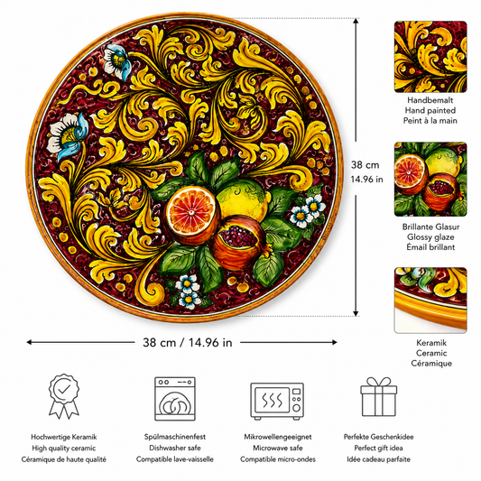 Elegant Caltagirone Ceramic Plates - Sicilian Art for a Unique Table Setting