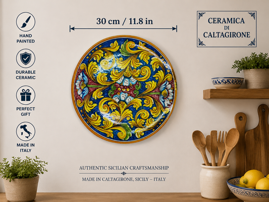 Elegant Caltagirone Ceramic Plates - Sicilian Art for a Unique Table Setting