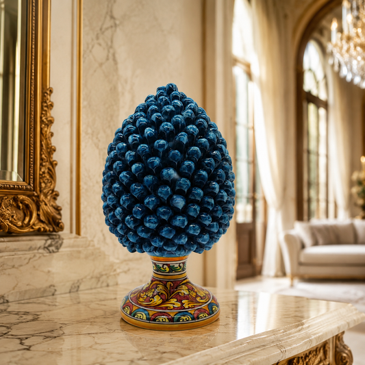 Sicilian Ceramic Pine Cone 32 cm – Handmade Italian Pigna