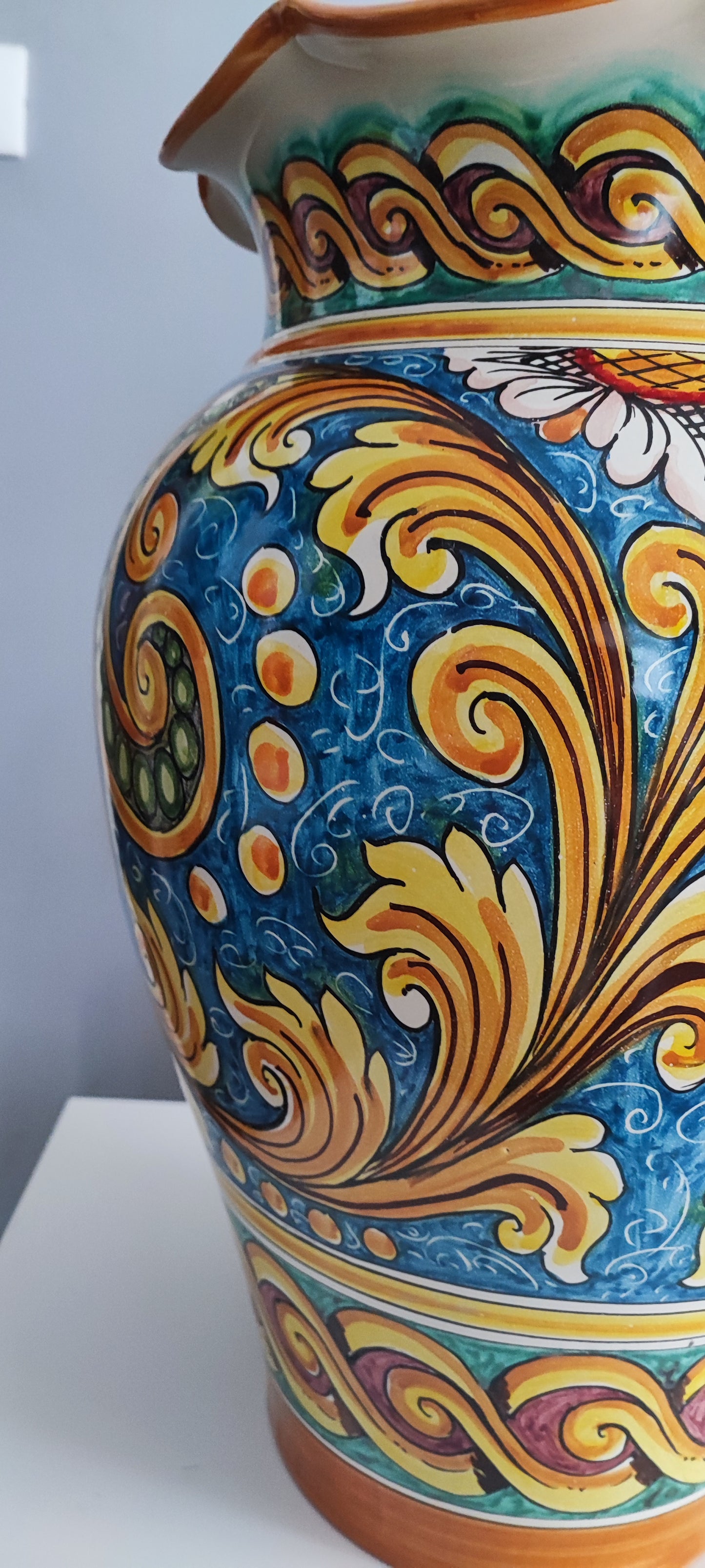 Caltagirone ceramic umbrella stand