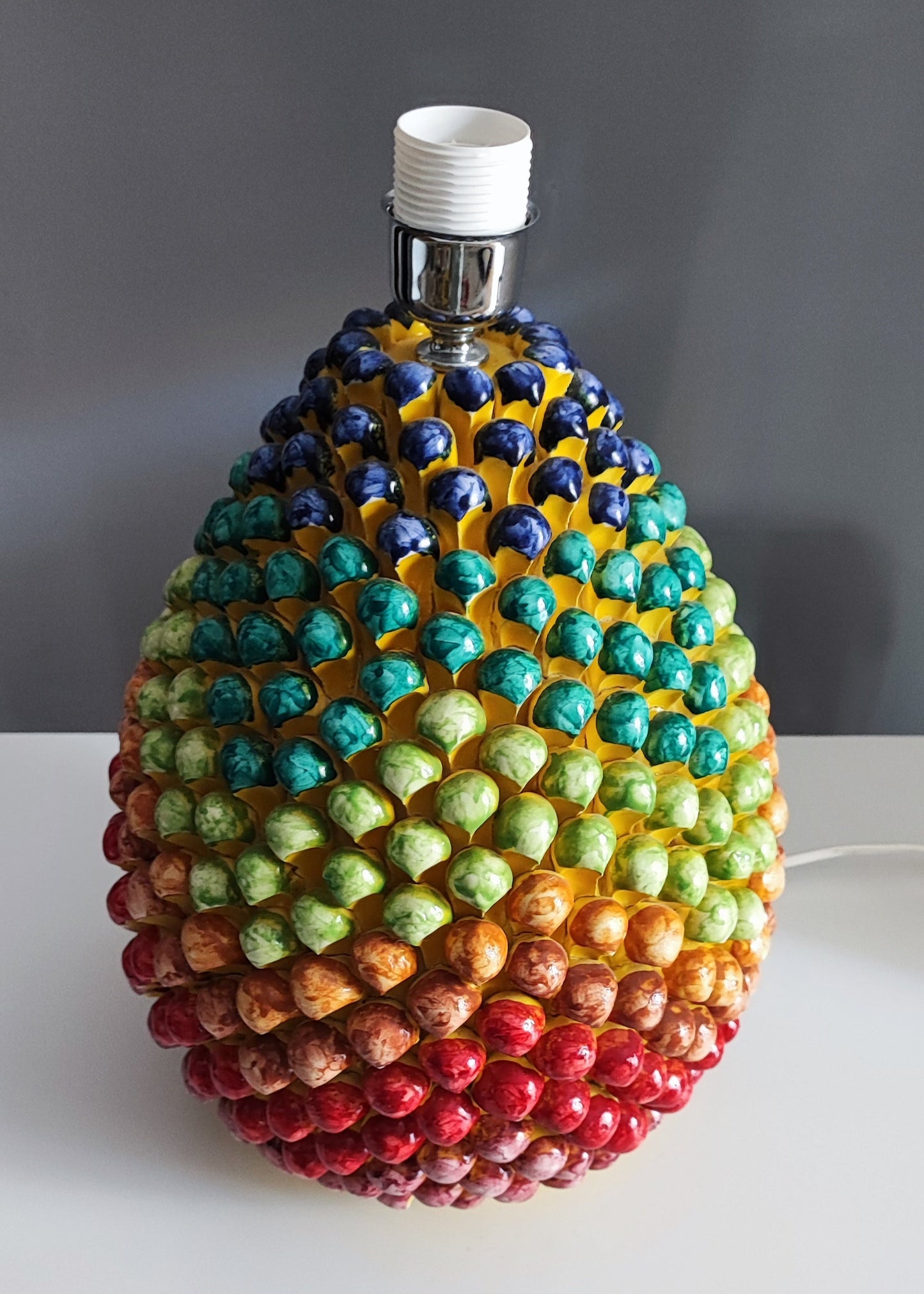Italian ceramic pinecone lamp
