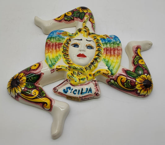 Handcrafted Sicilian Caltagirone Ceramics Trinacria