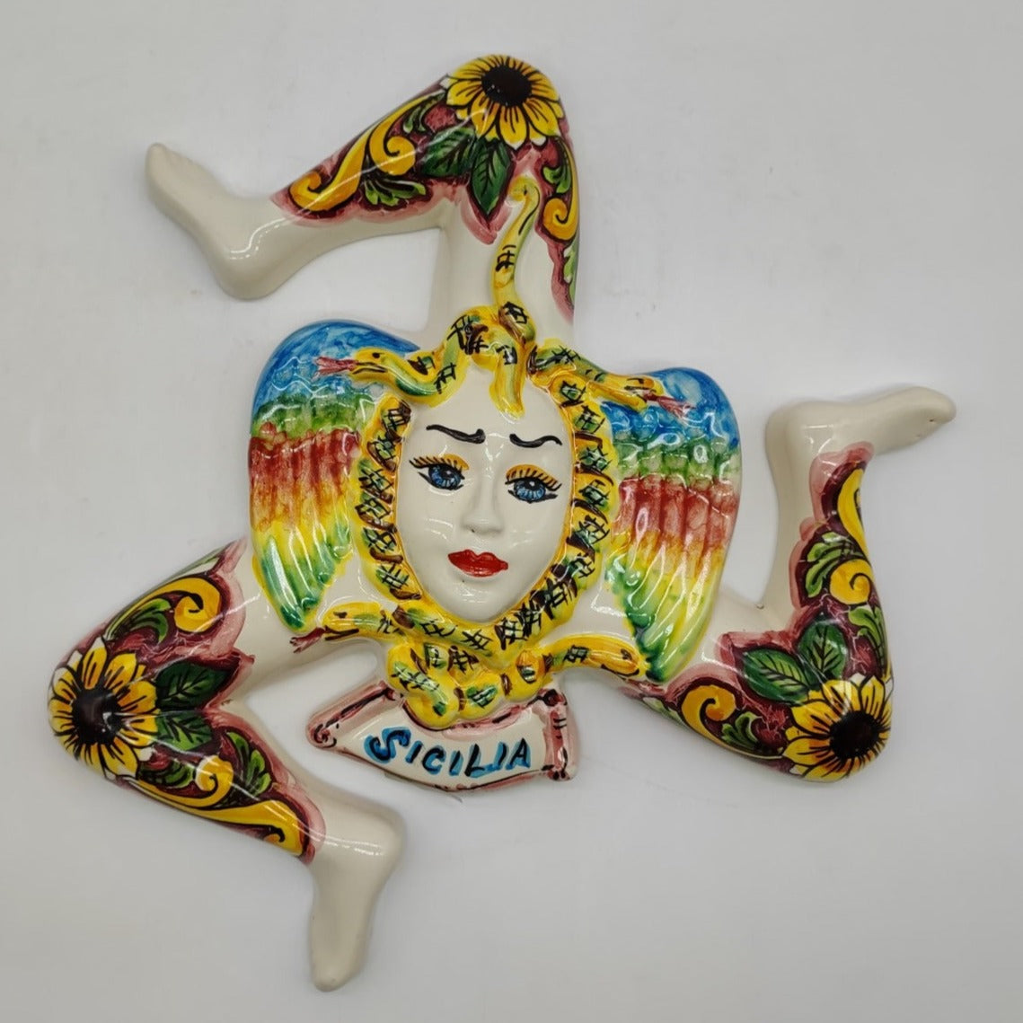 Handcrafted Sicilian Caltagirone Ceramics Trinacria