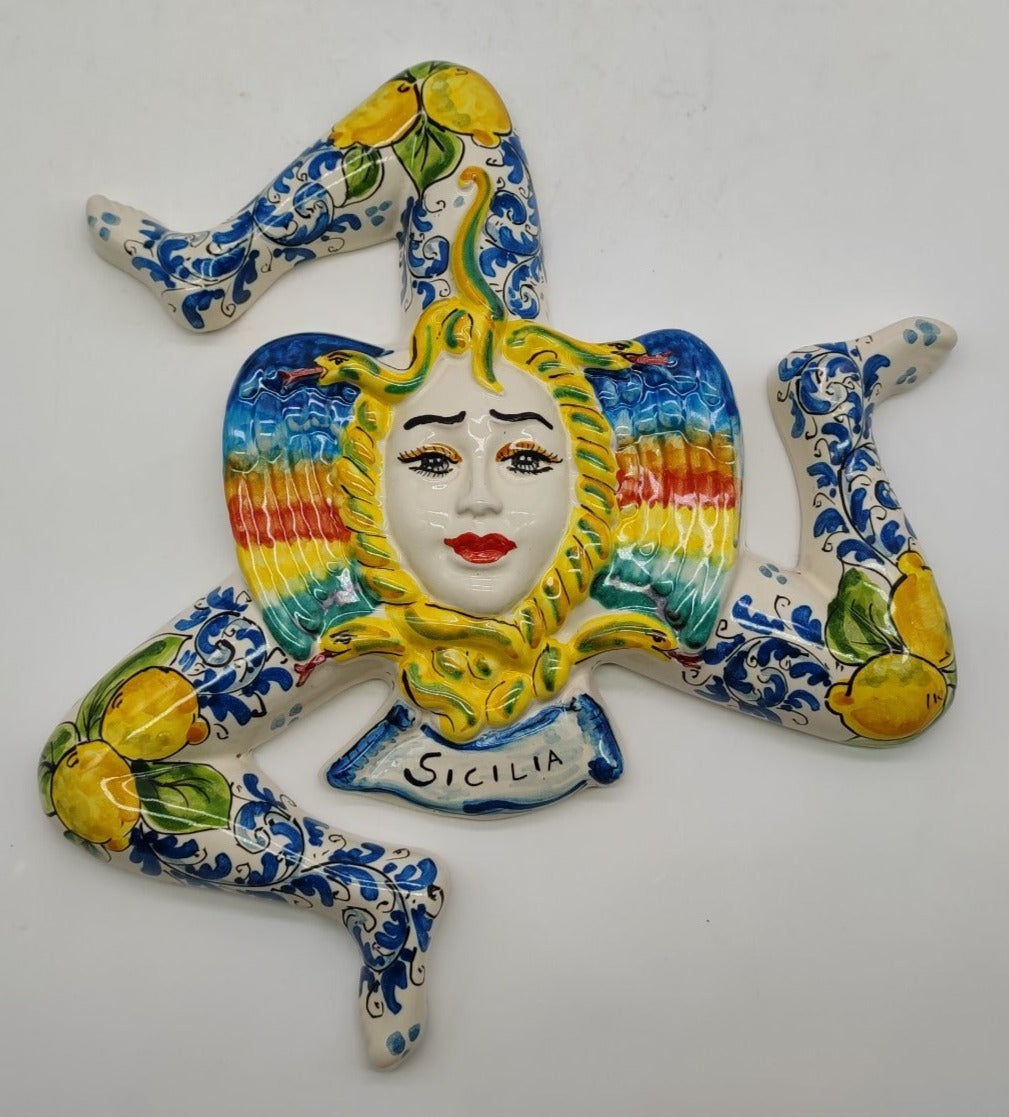 Handcrafted Sicilian Caltagirone Ceramics Trinacria