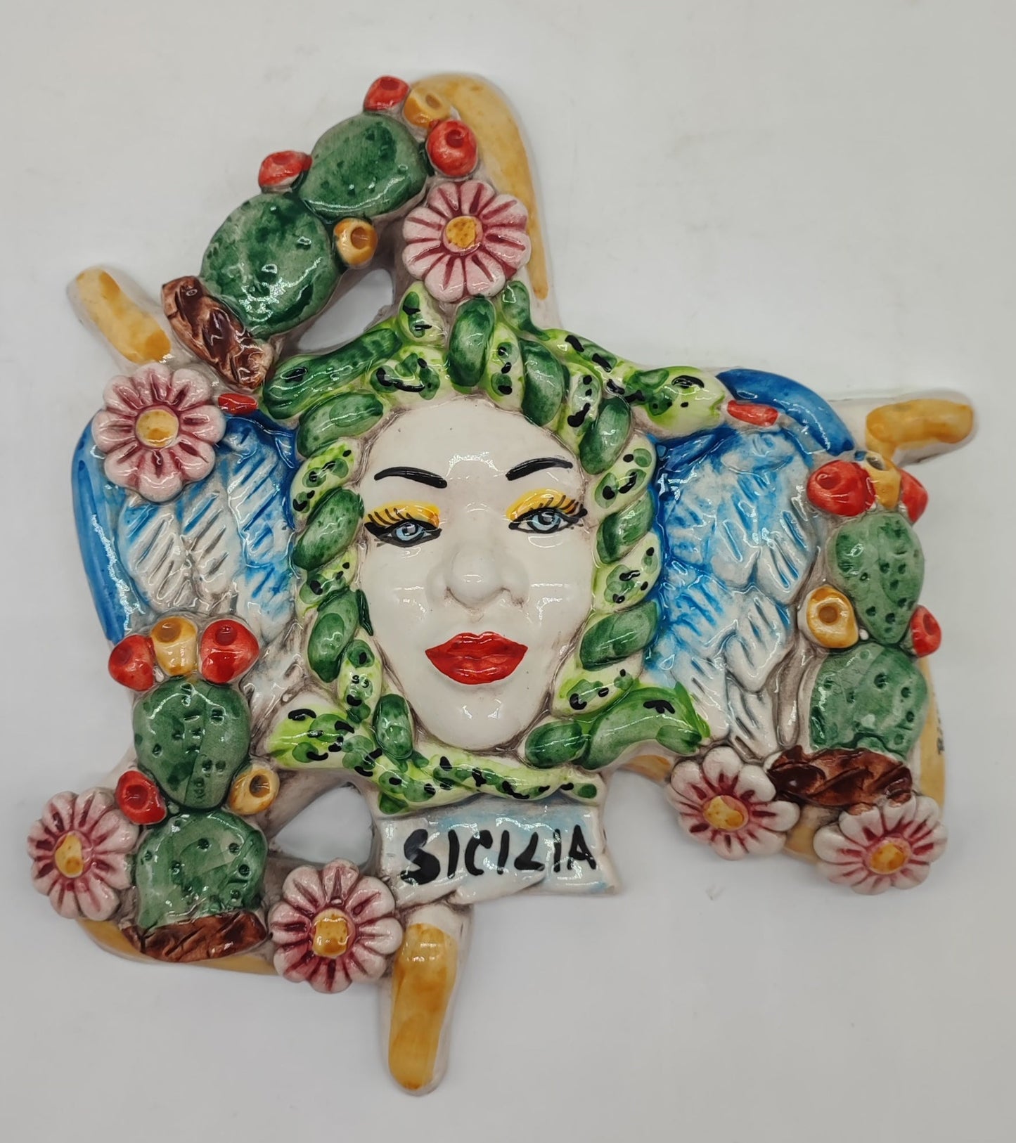 Handcrafted Sicilian Caltagirone Ceramics Trinacria