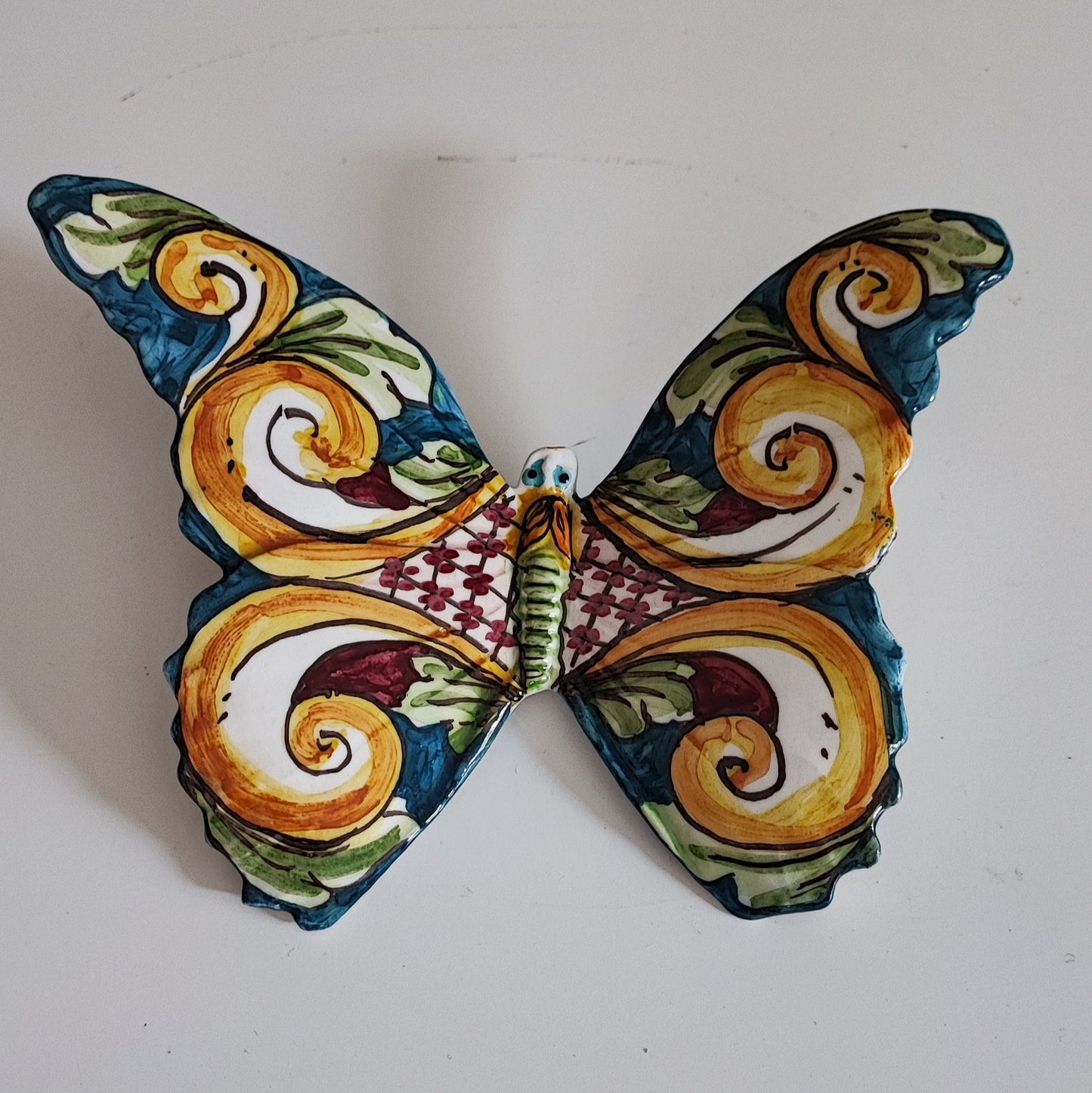 Handcrafted 15cm Caltagirone Butterfly Ceramic Favor