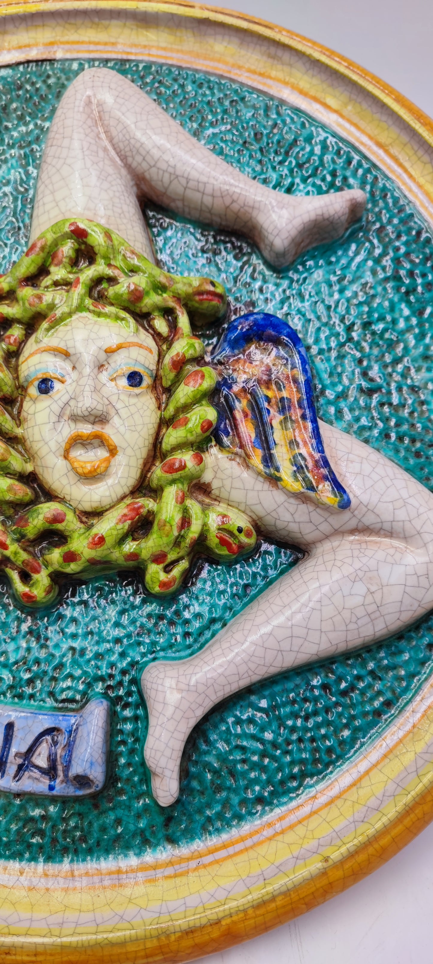 Ceramica di Caltagirone Sicilian Trinacria