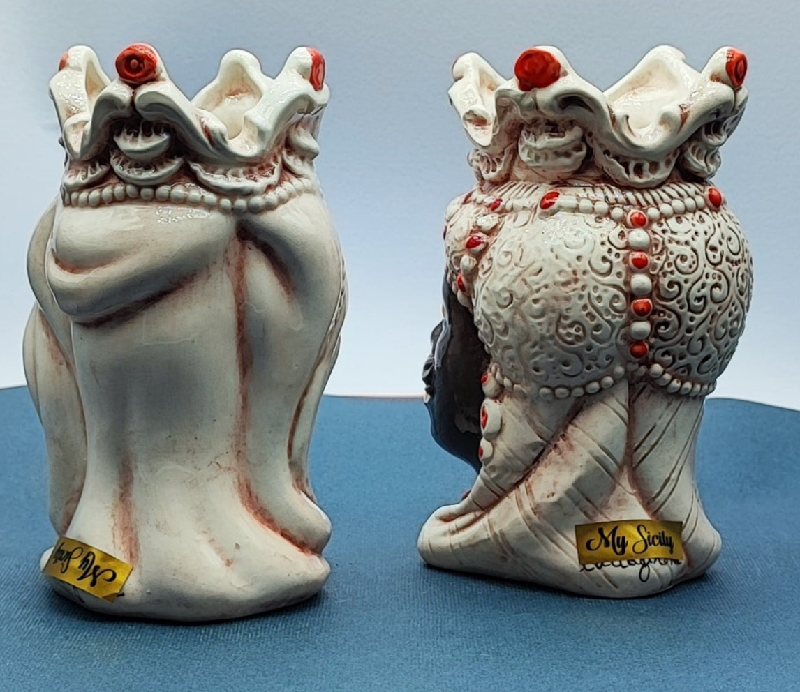 Handmade Sicilian Ceramica di Caltagirone Moorish Heads in Emiri Style