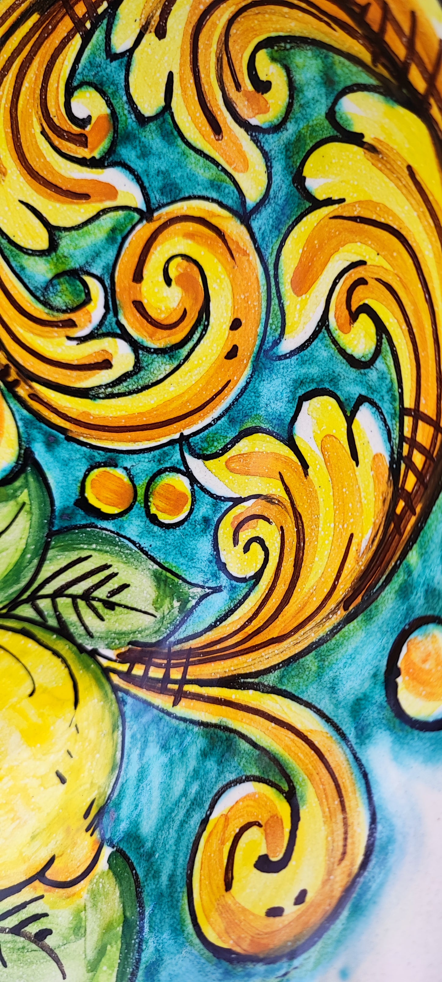 Centrotavola Smerlato, ceramica Caltagirone
