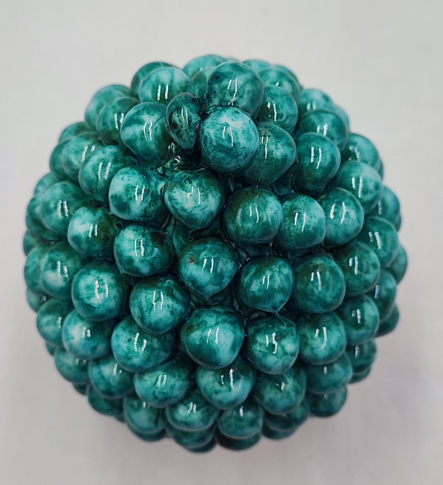Sicilian ceramic pine cone, hand made with decorative base 20cm