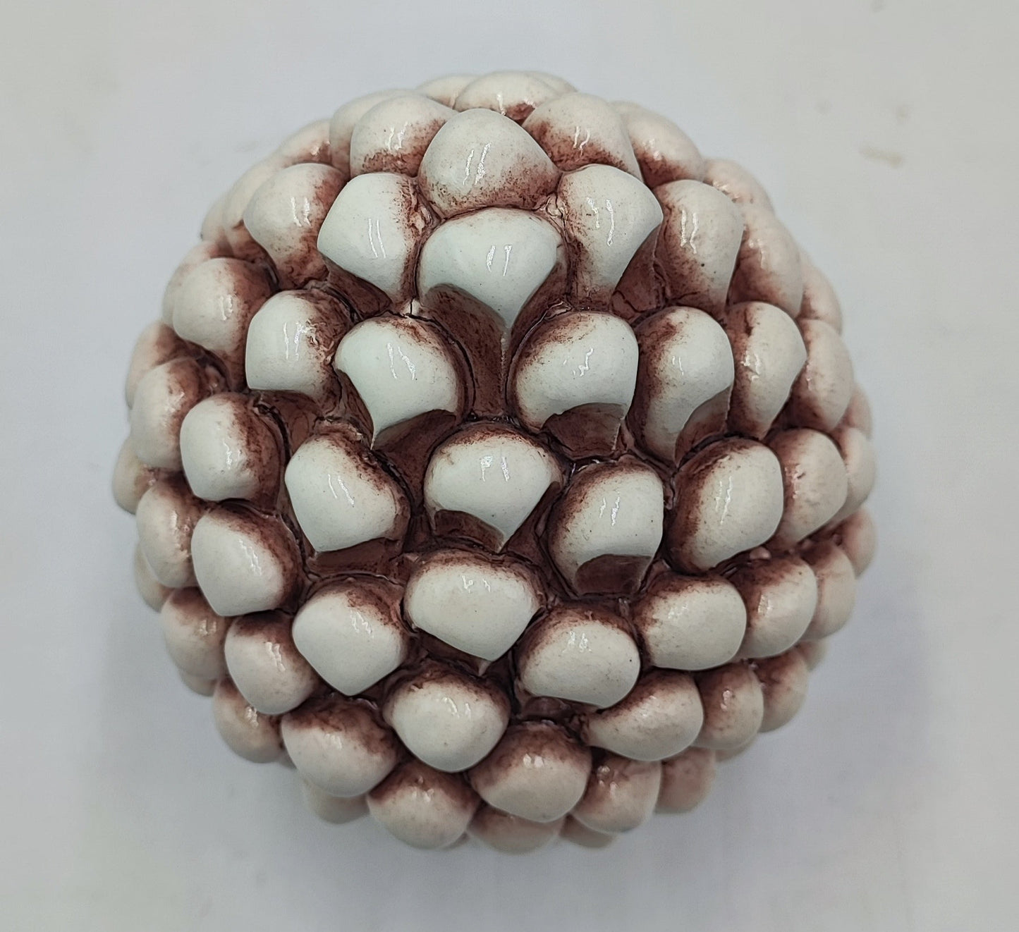 Handmade Sicilian Ceramic Pine Cone with Decorative Base – 20cm (7.87”)