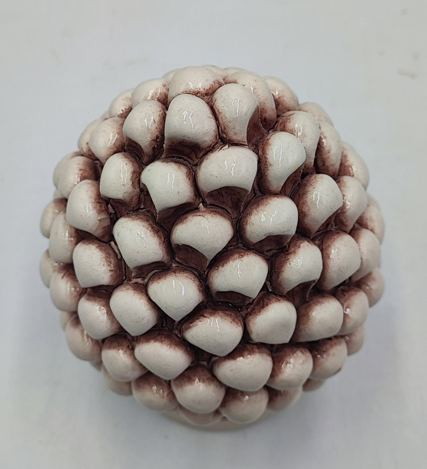 Handmade Sicilian Ceramic Pine Cone with Decorative Base – 20cm (7.87”)