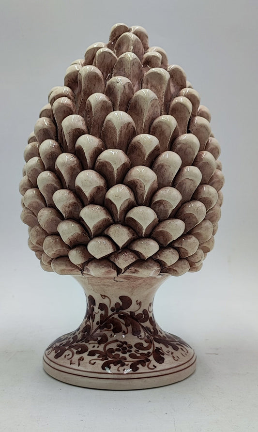 Handcrafted Ceramic Pine Cone - Stunning Art Piece for Home Decor Enthusiasts, andwith decorative base 26/27 cm approx