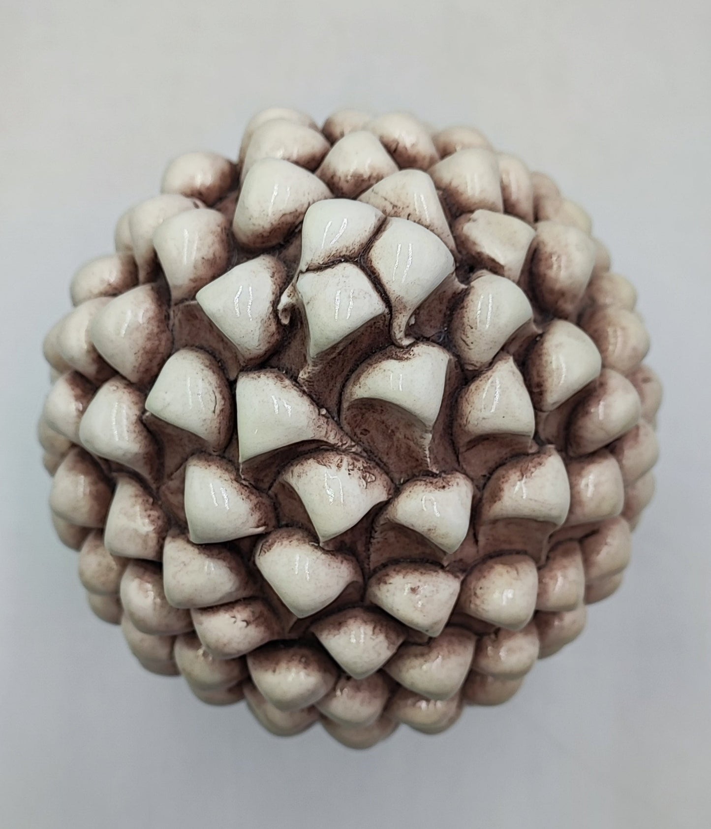 Handcrafted Ceramic Pine Cone - Stunning Art Piece for Home Decor Enthusiasts, andwith decorative base 26/27 cm approx