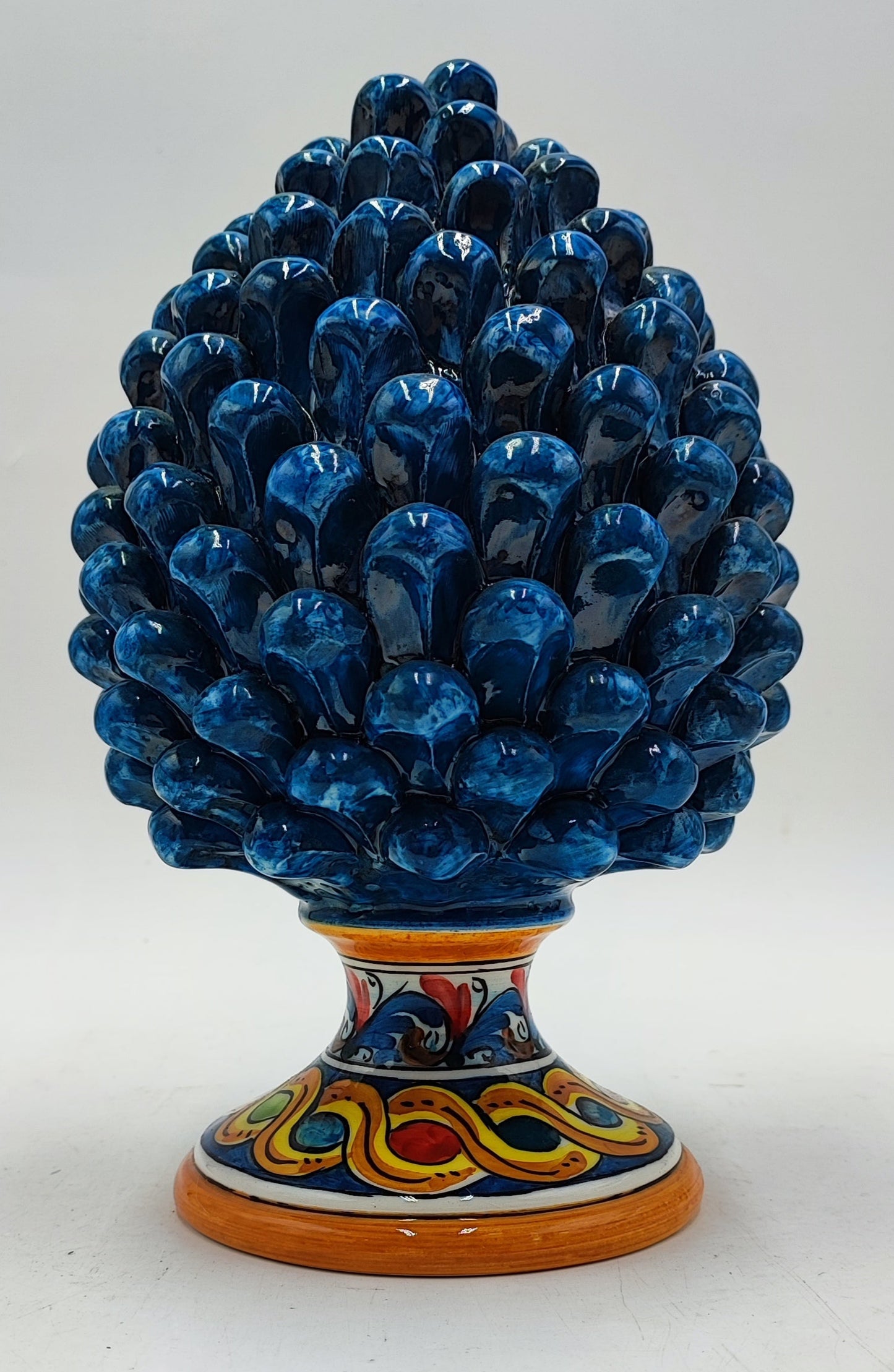 Handcrafted Ceramic Pine Cone - Stunning Art Piece for Home Decor Enthusiasts, andwith decorative base 26/27 cm approx