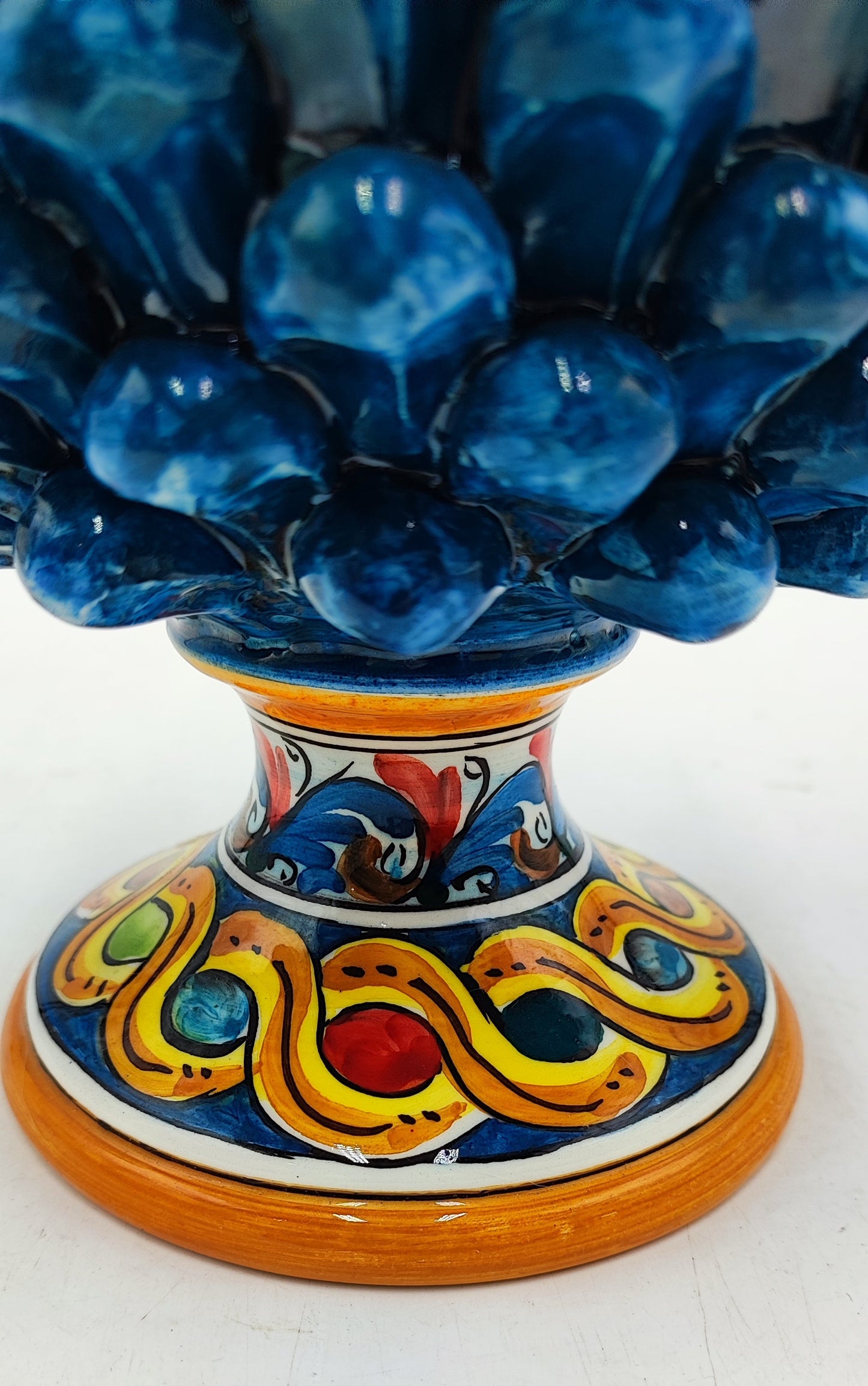 Handcrafted Ceramic Pine Cone - Stunning Art Piece for Home Decor Enthusiasts, andwith decorative base 26/27 cm approx