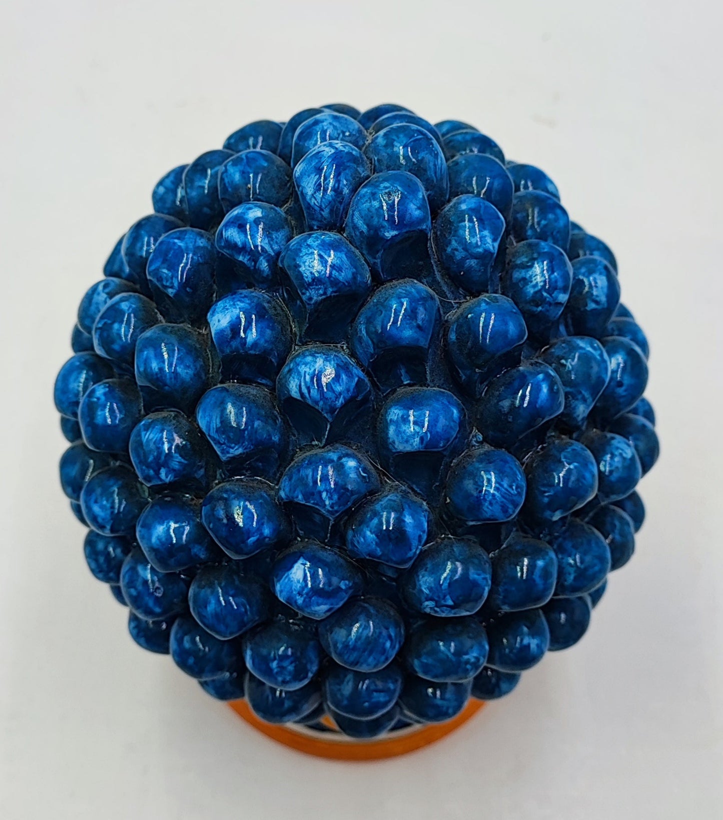 Handcrafted Ceramic Pine Cone - Stunning Art Piece for Home Decor Enthusiasts, andwith decorative base 26/27 cm approx