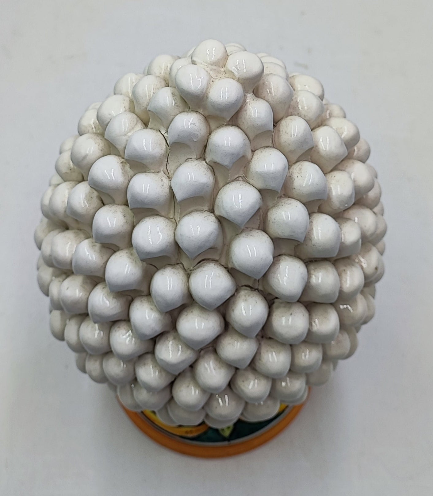 Handcrafted Ceramic Pine Cone - Stunning Art Piece for Home Decor Enthusiasts, andwith decorative base 26/27 cm approx