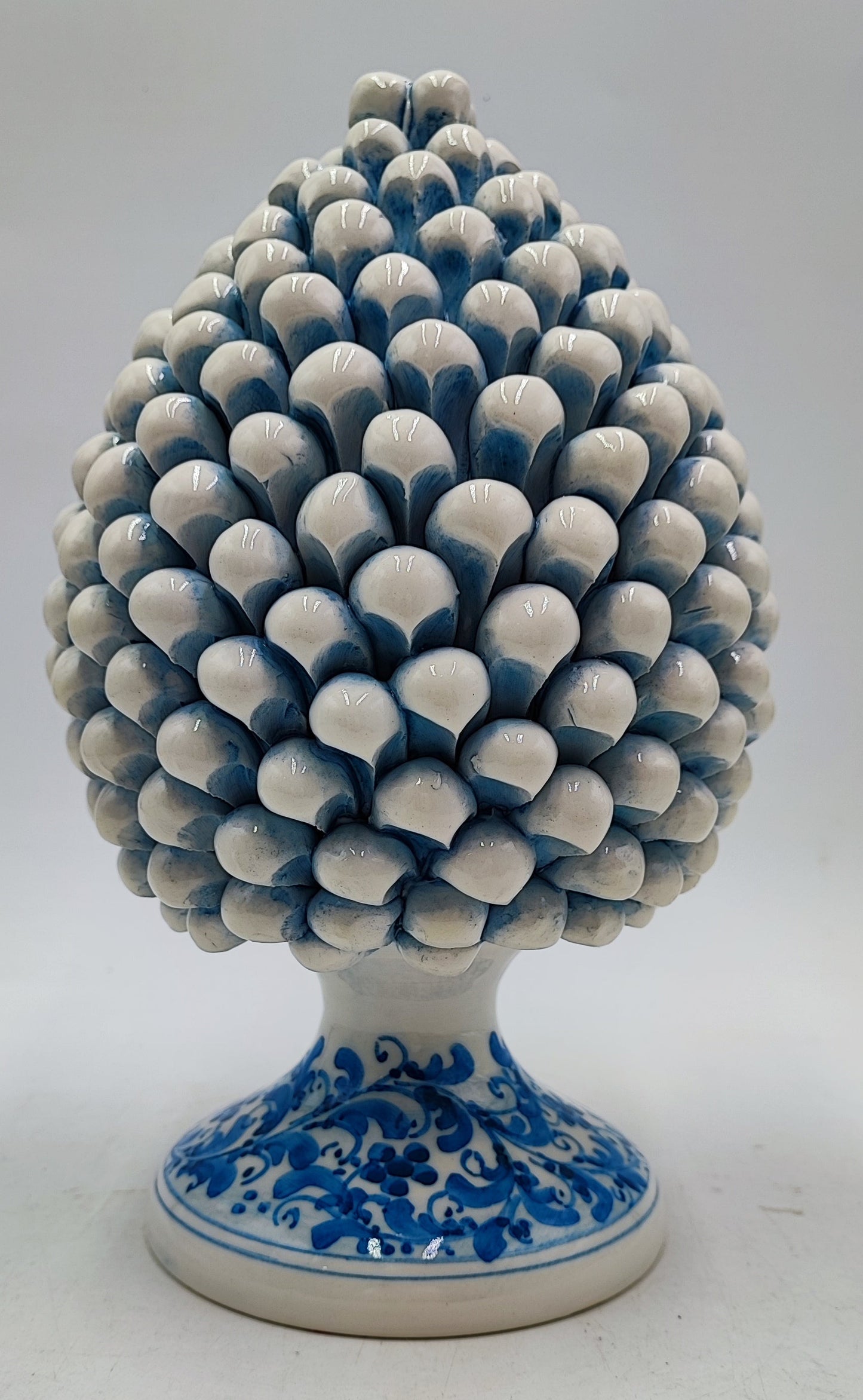 Handcrafted Ceramic Pine Cone - Stunning Art Piece for Home Decor Enthusiasts, andwith decorative base 26/27 cm approx
