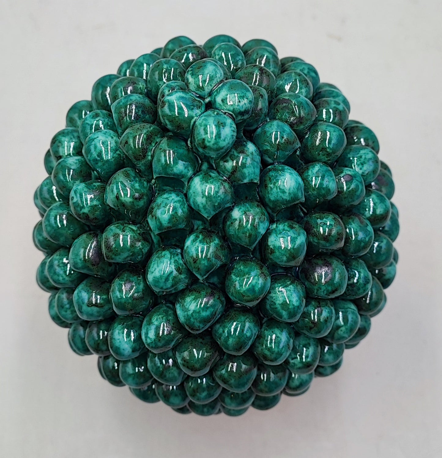 Handcrafted Ceramic Pine Cone - Stunning Art Piece for Home Decor Enthusiasts, andwith decorative base 26/27 cm approx