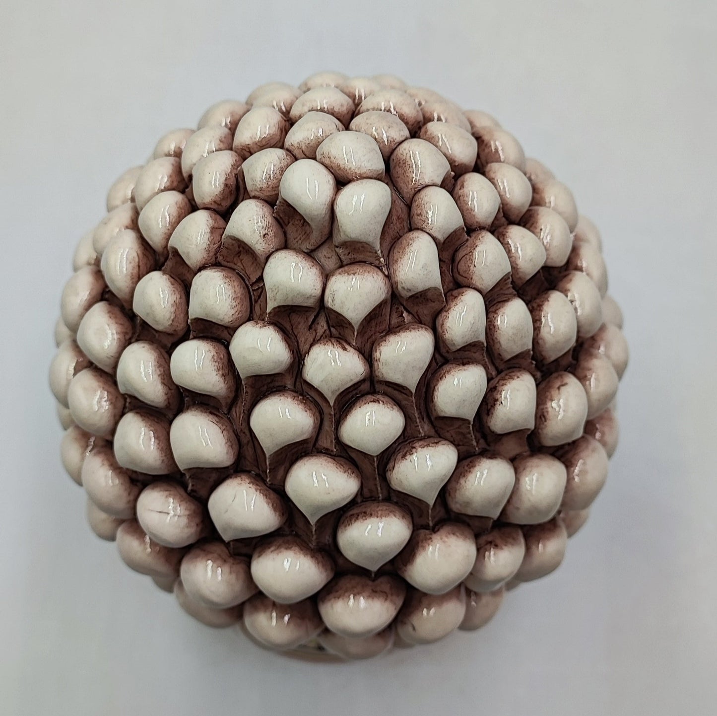 Handcrafted Ceramic Pine Cone - Stunning Art Piece for Home Decor Enthusiasts, andwith decorative base 25/26 cm approx