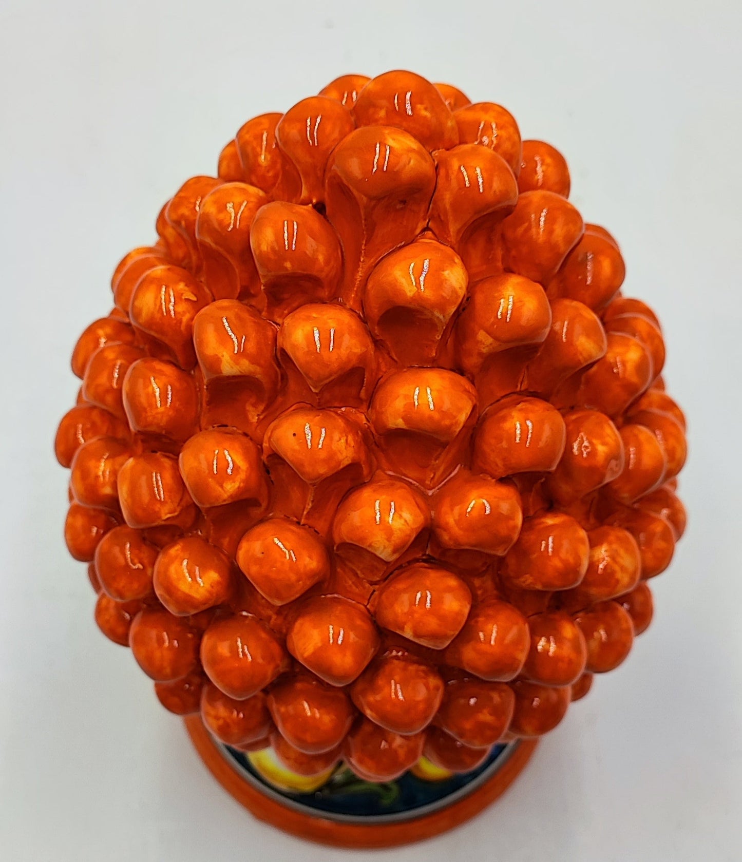 Handcrafted Ceramic Pine Cone - Stunning Art Piece for Home Decor Enthusiasts, andwith decorative base 26/27 cm approx
