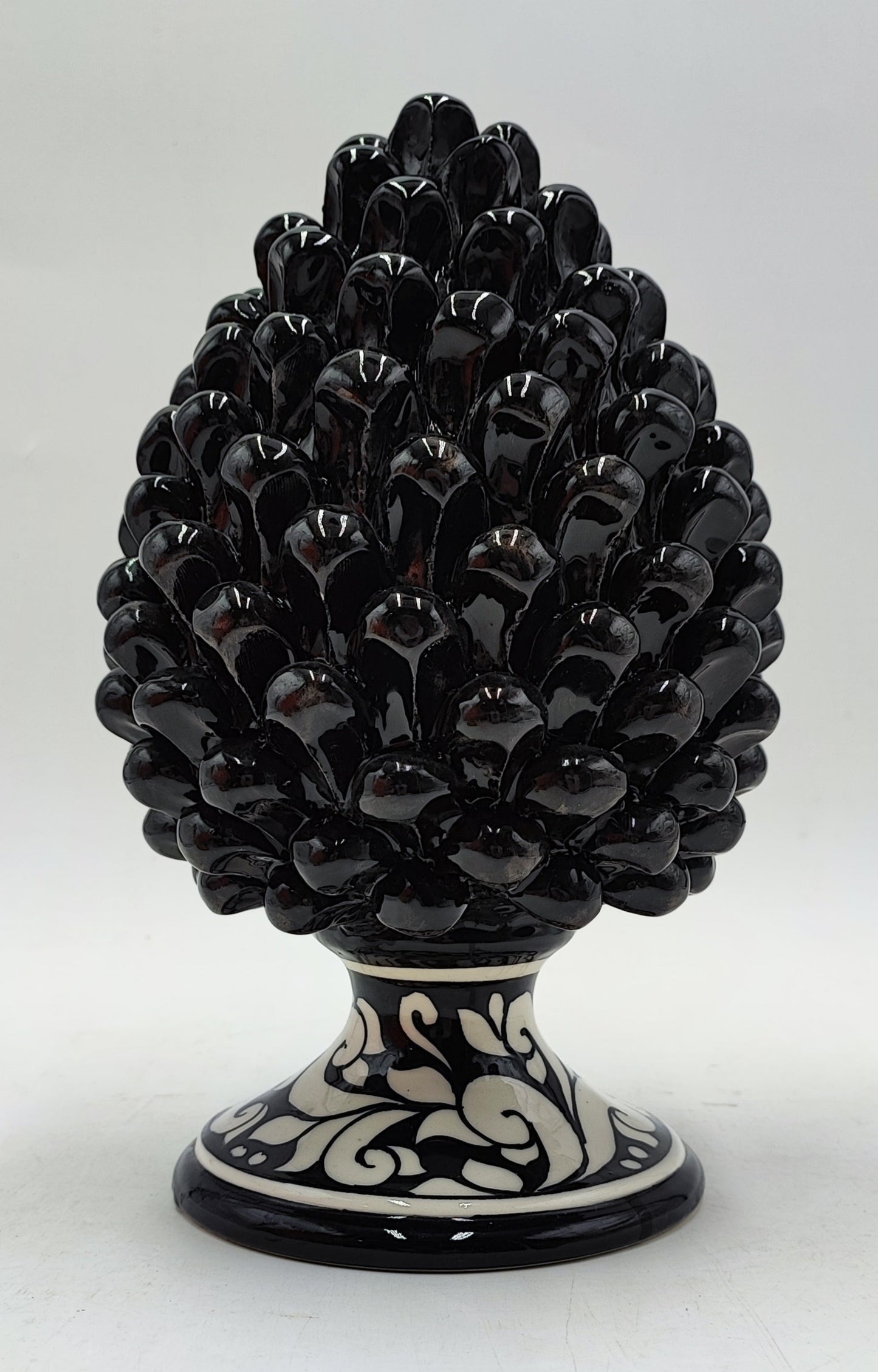 Handcrafted Ceramic Pine Cone - Stunning Art Piece for Home Decor Enthusiasts, andwith decorative base 26/27 cm approx
