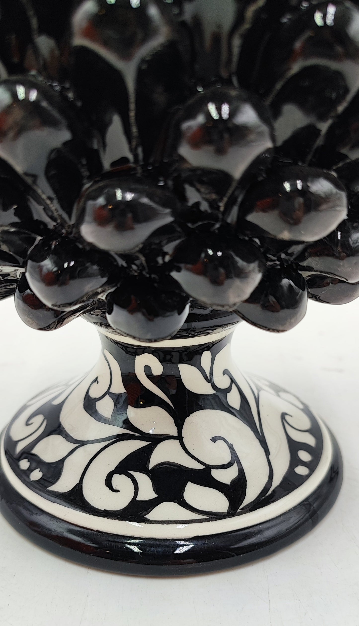 Handcrafted Ceramic Pine Cone - Stunning Art Piece for Home Decor Enthusiasts, andwith decorative base 26/27 cm approx