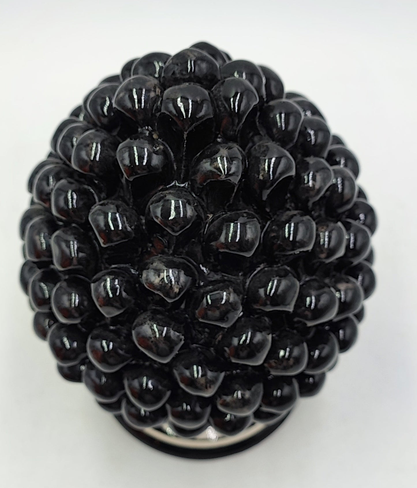 Handcrafted Ceramic Pine Cone - Stunning Art Piece for Home Decor Enthusiasts, andwith decorative base 26/27 cm approx
