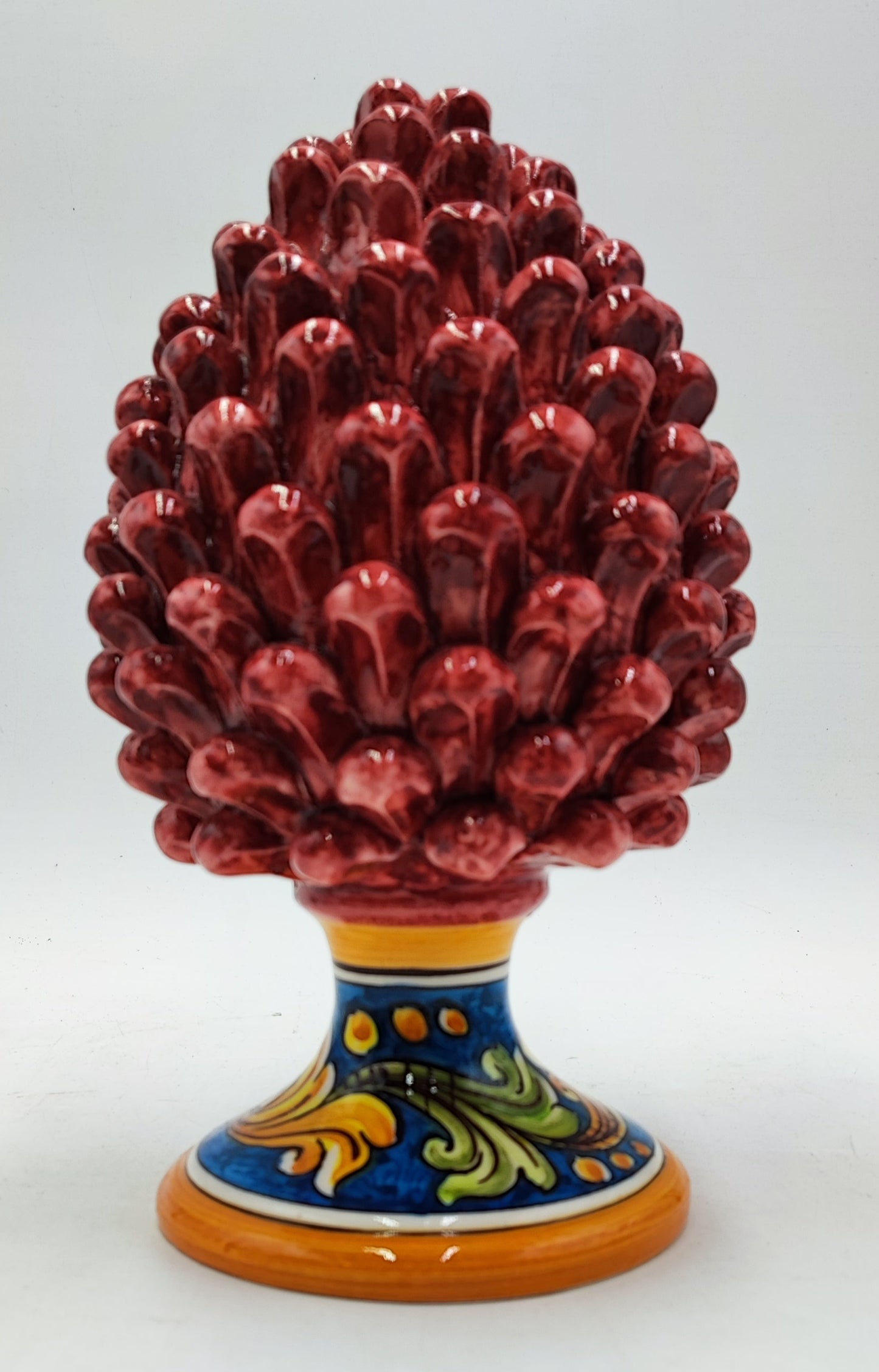 Handcrafted Ceramic Pine Cone - Stunning Art Piece for Home Decor Enthusiasts, andwith decorative base 26/27 cm approx