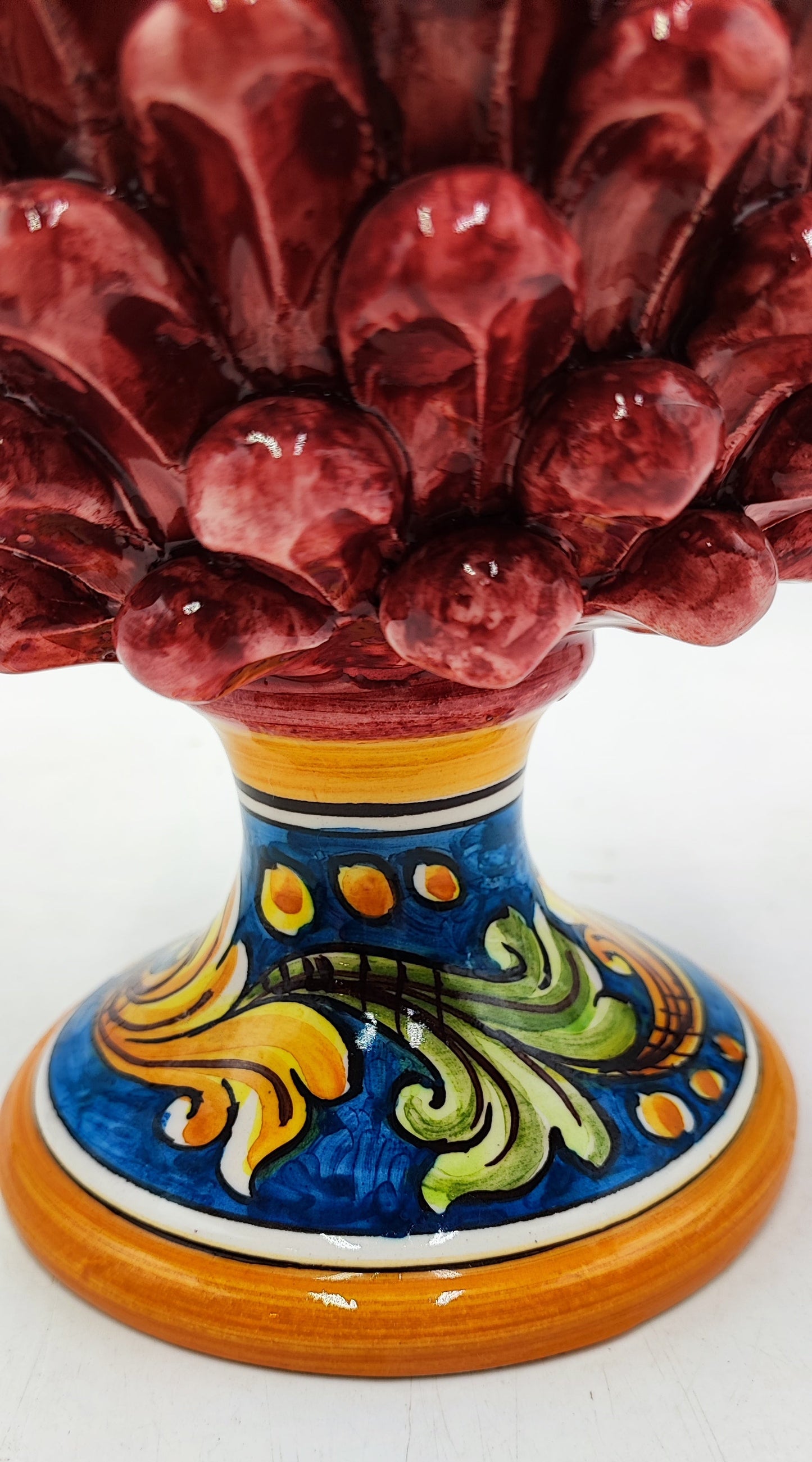 Handcrafted Ceramic Pine Cone - Stunning Art Piece for Home Decor Enthusiasts, andwith decorative base 26/27 cm approx