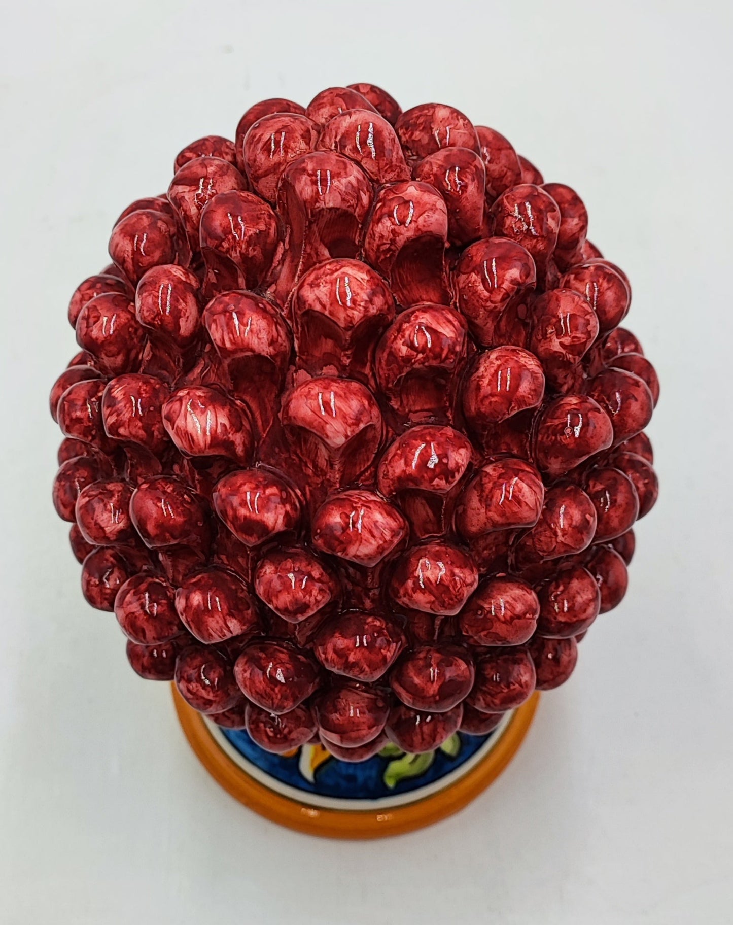 Handcrafted Ceramic Pine Cone - Stunning Art Piece for Home Decor Enthusiasts, andwith decorative base 26/27 cm approx