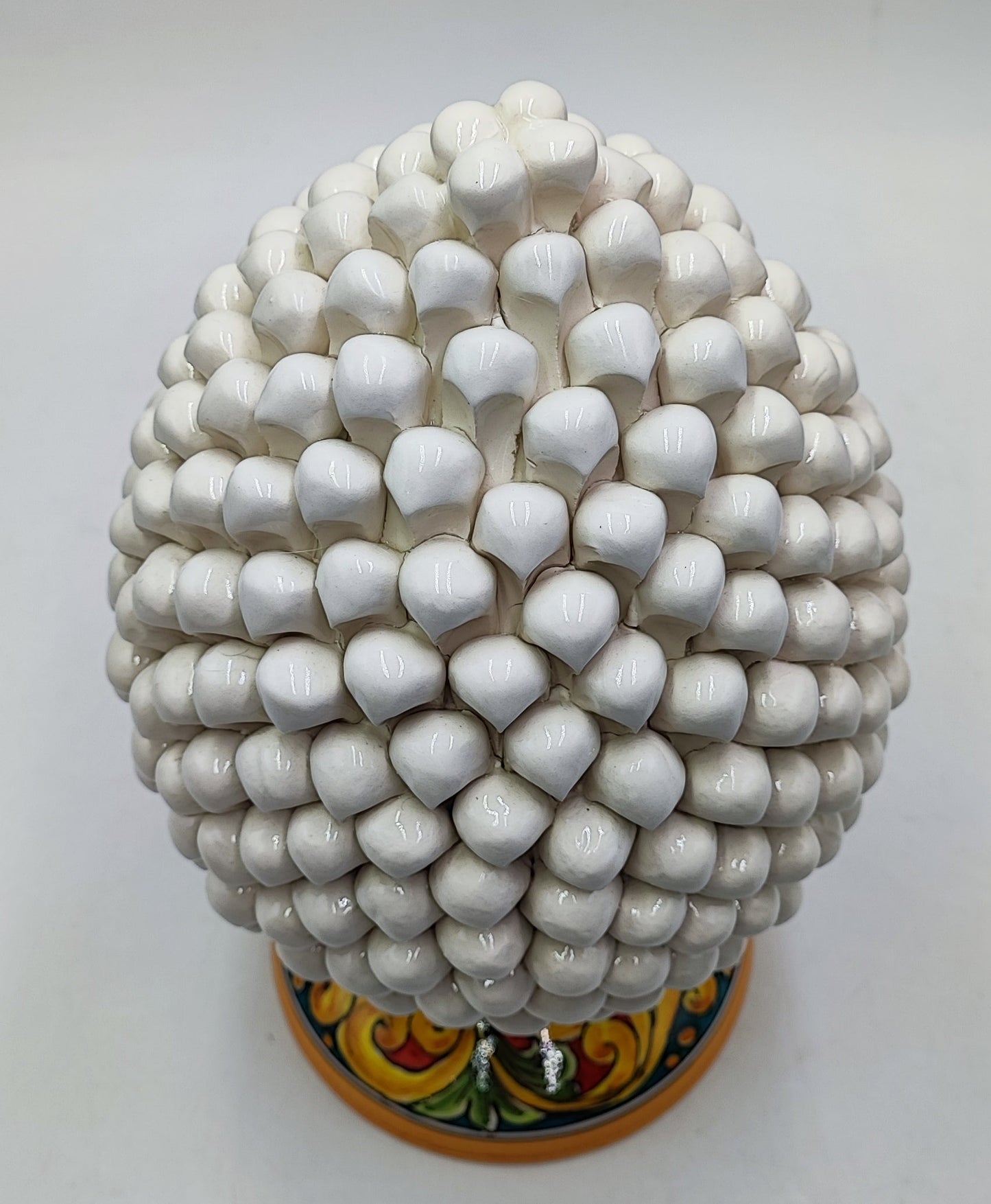 Handcrafted Ceramic Pine Cone - Stunning Art Piece for Home Decor Enthusiasts, andwith decorative base 32/33 cm approx