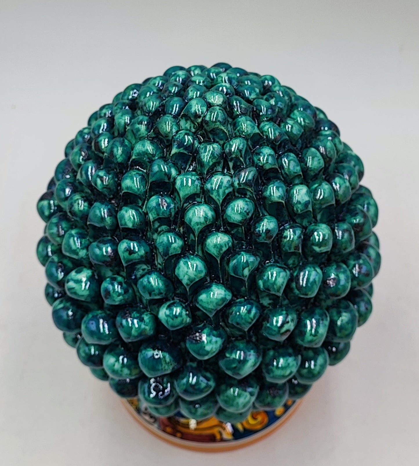 Handcrafted Ceramic Pine Cone - Stunning Art Piece for Home Decor Enthusiasts, and with decorative base 30/31 cm approx
