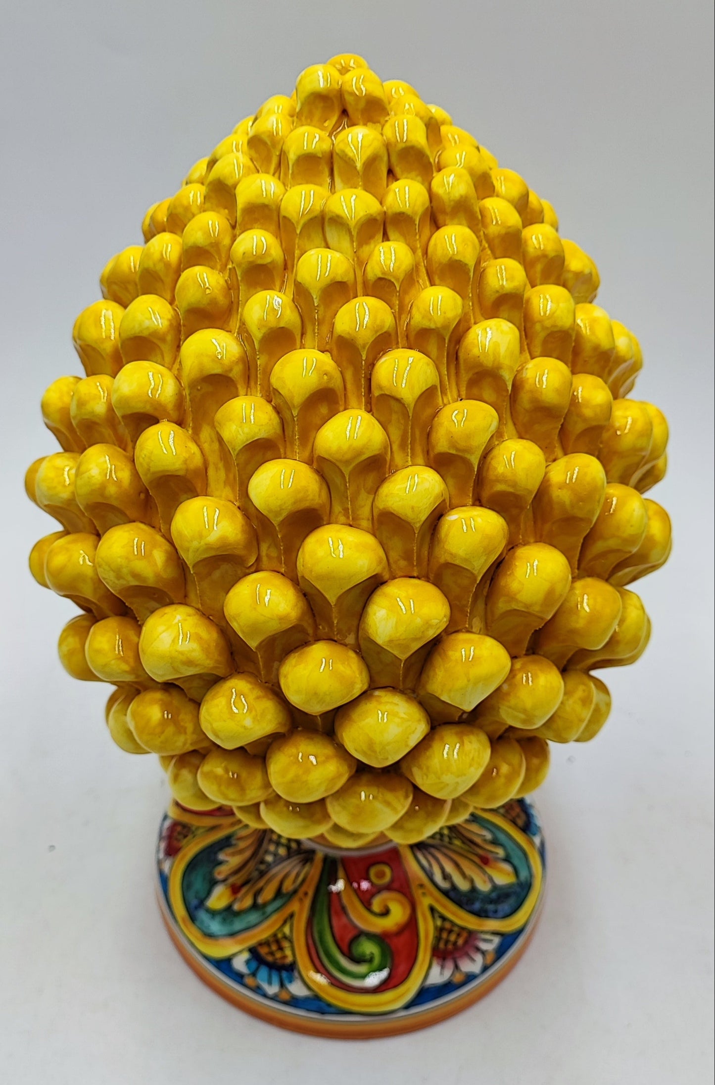 Handcrafted Ceramic Pine Cone - Stunning Art Piece for Home Decor Enthusiasts, and with decorative base 30/31 cm approx