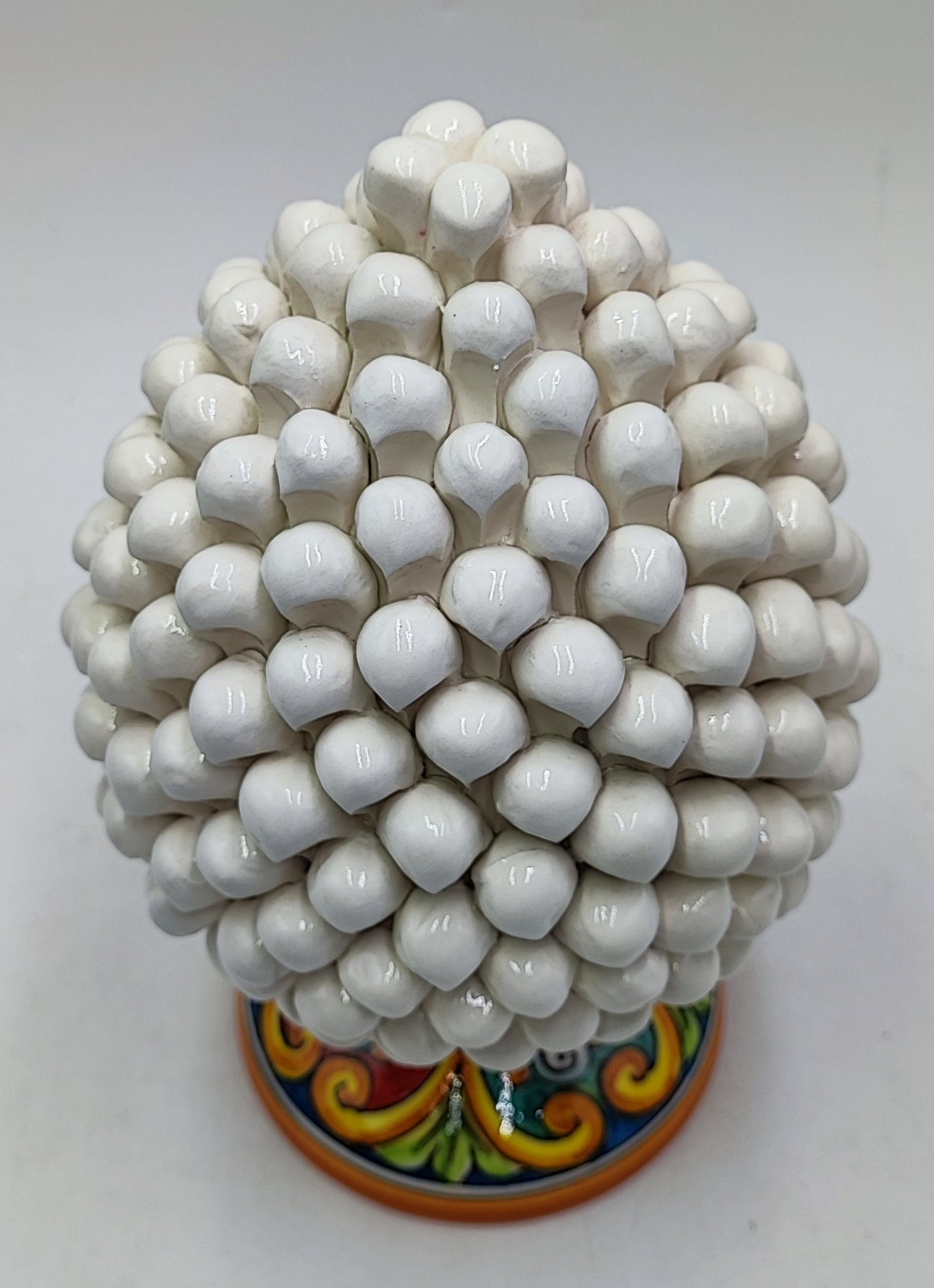 Handcrafted Ceramic Pine Cone - Stunning Art Piece for Home Decor Enthusiasts, andwith decorative base 26/27 cm approx