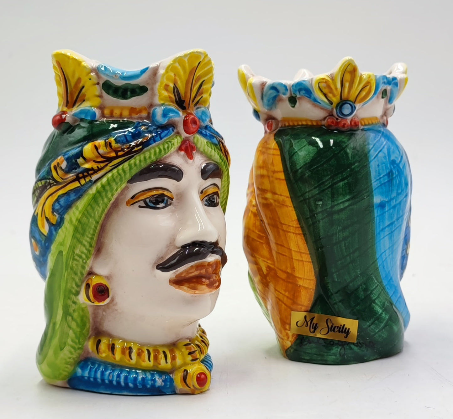 Miniature Marvels: Teste di Moro 15cm Ceramic Delights of Ceramica di Caltagirone