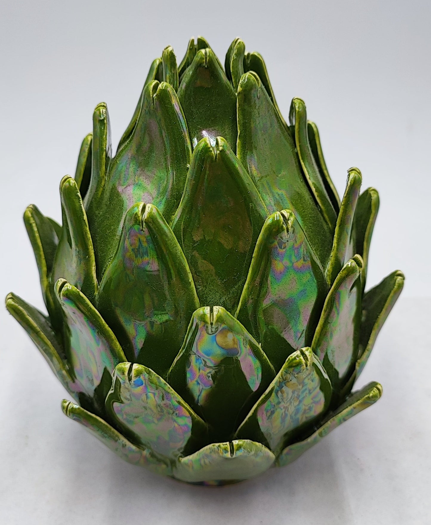 Caltagirone Ceramic Mother of Pearl Artichoke (15/16 cm) - Sicilian Craftsmanship