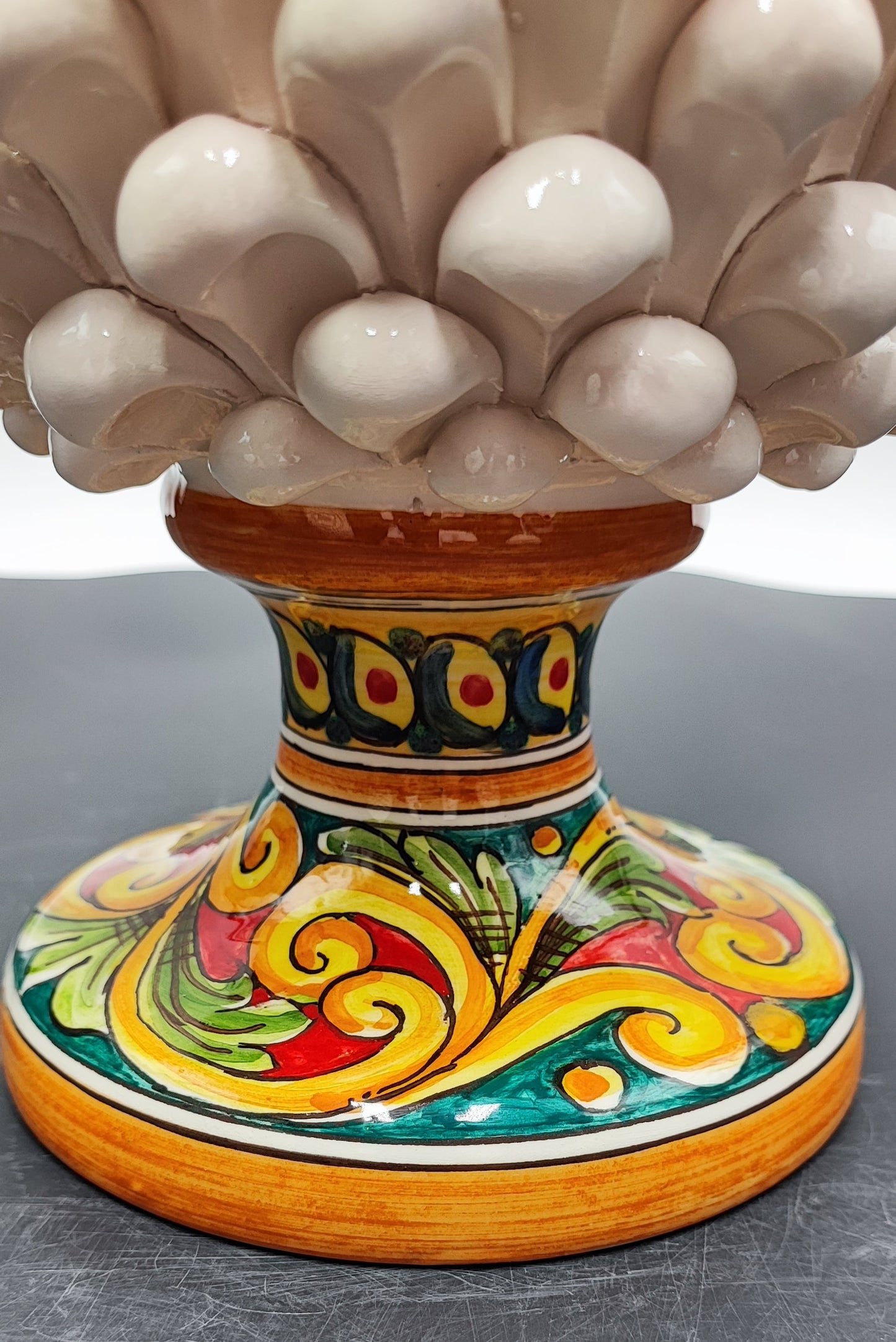 Handcrafted Sicilian Ceramic Pine Cone - Stunning Mediterranean Art Piece - Perfect for Rustic Italian Pottery Enthusiasts