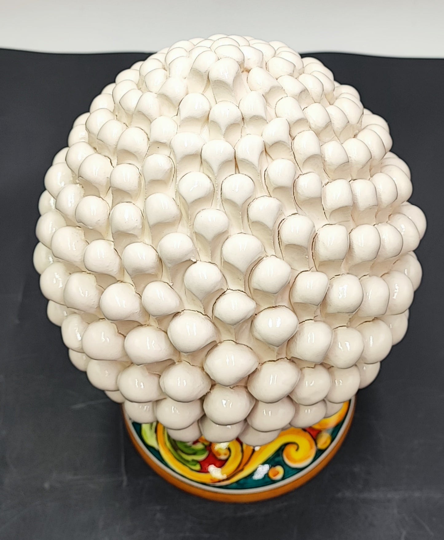 Handcrafted Sicilian Ceramic Pine Cone - Stunning Mediterranean Art Piece - Perfect for Rustic Italian Pottery Enthusiasts