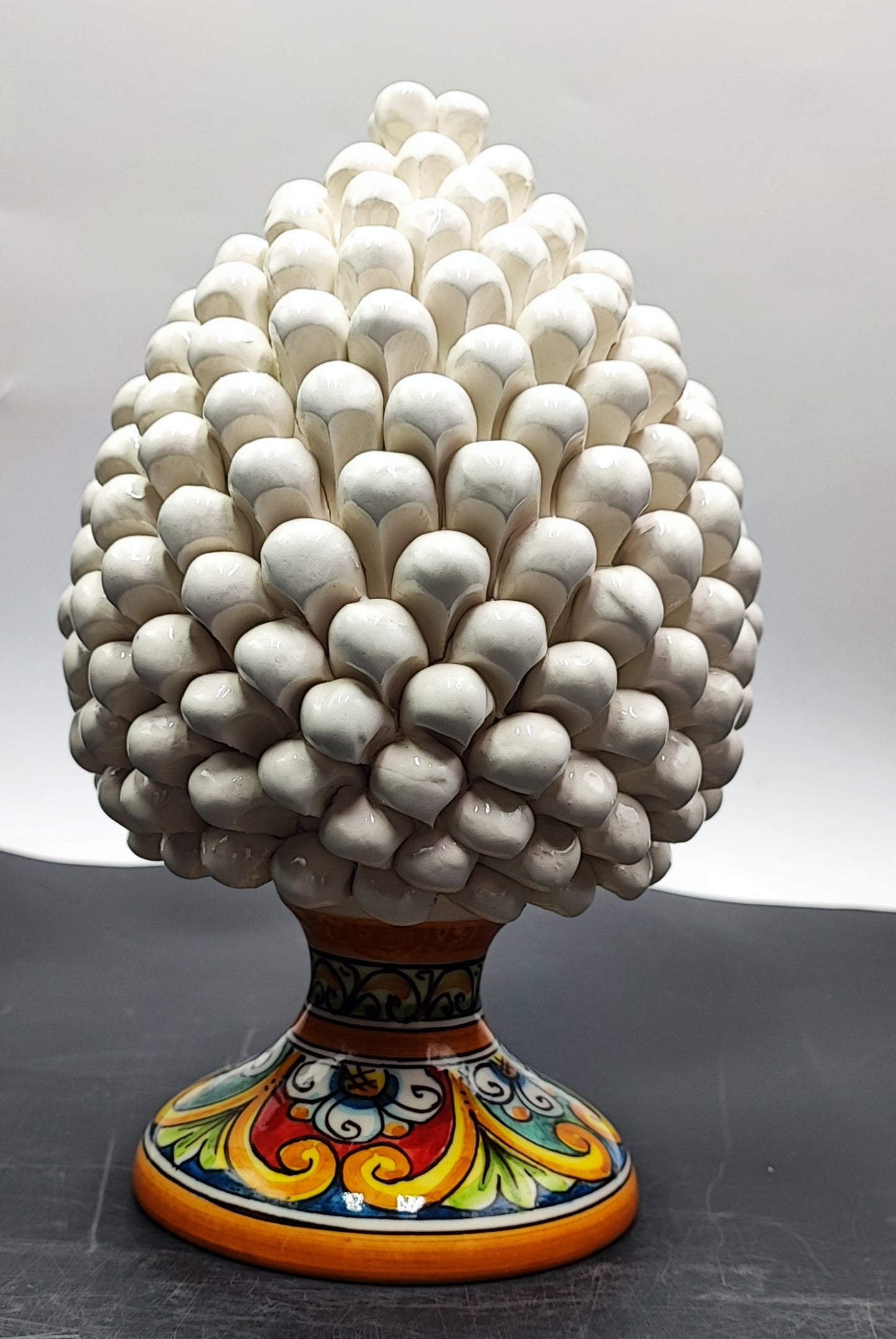 Handcrafted Sicilian Ceramic Pine Cone - Stunning Mediterranean Art Piece - Perfect for Rustic Italian Pottery Enthusiasts