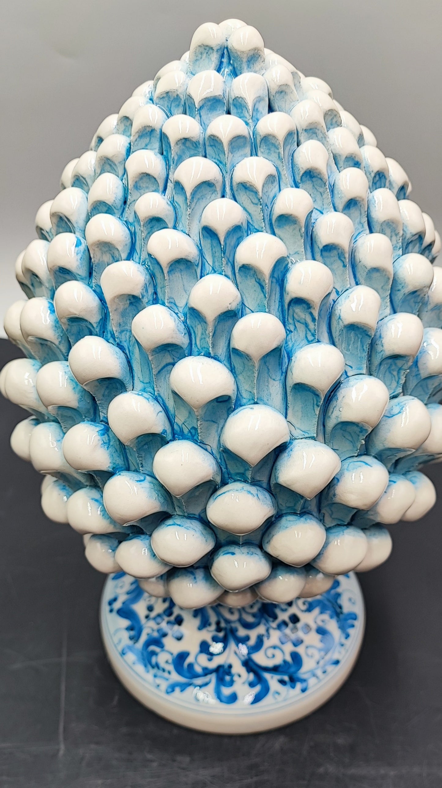 Handcrafted Sicilian Ceramic Pine Cone 31 CM - Stunning Mediterranean Art Piece - Perfect for Rustic Italian Pottery Enthusiasts