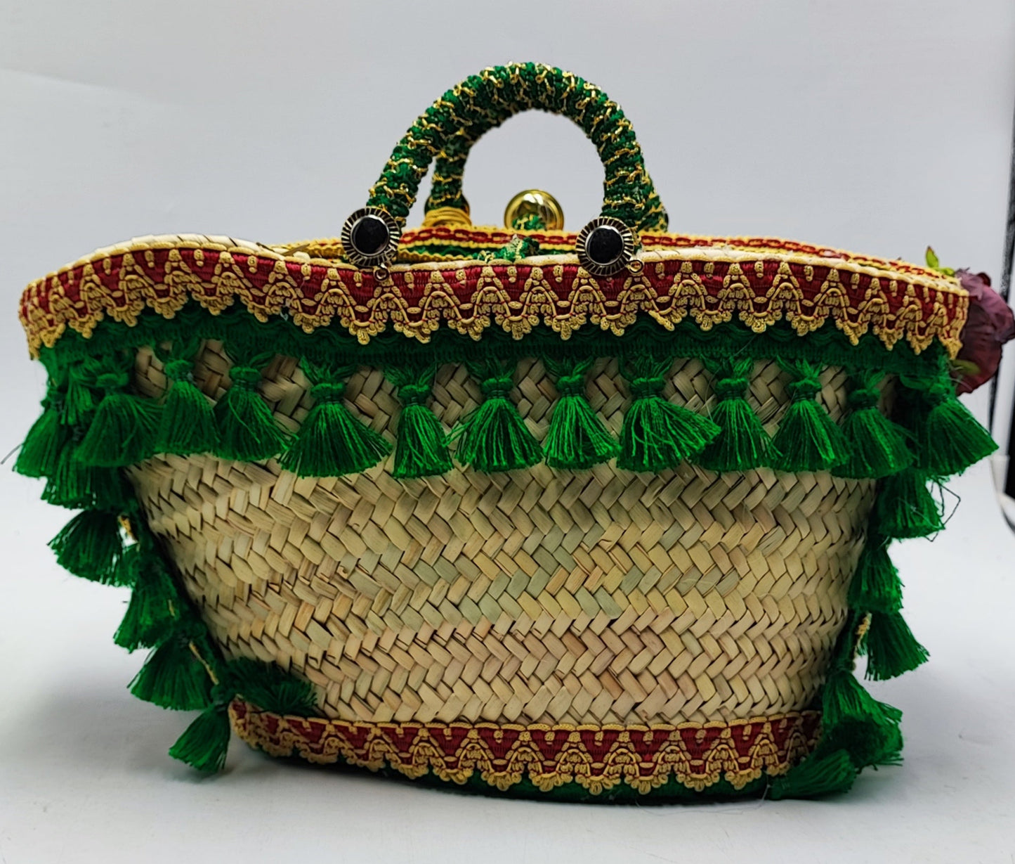 Italian Handmade Straw Tote Bag – Mediterranean Boho Chic | 47x27 cm (18.5x10.6 in)