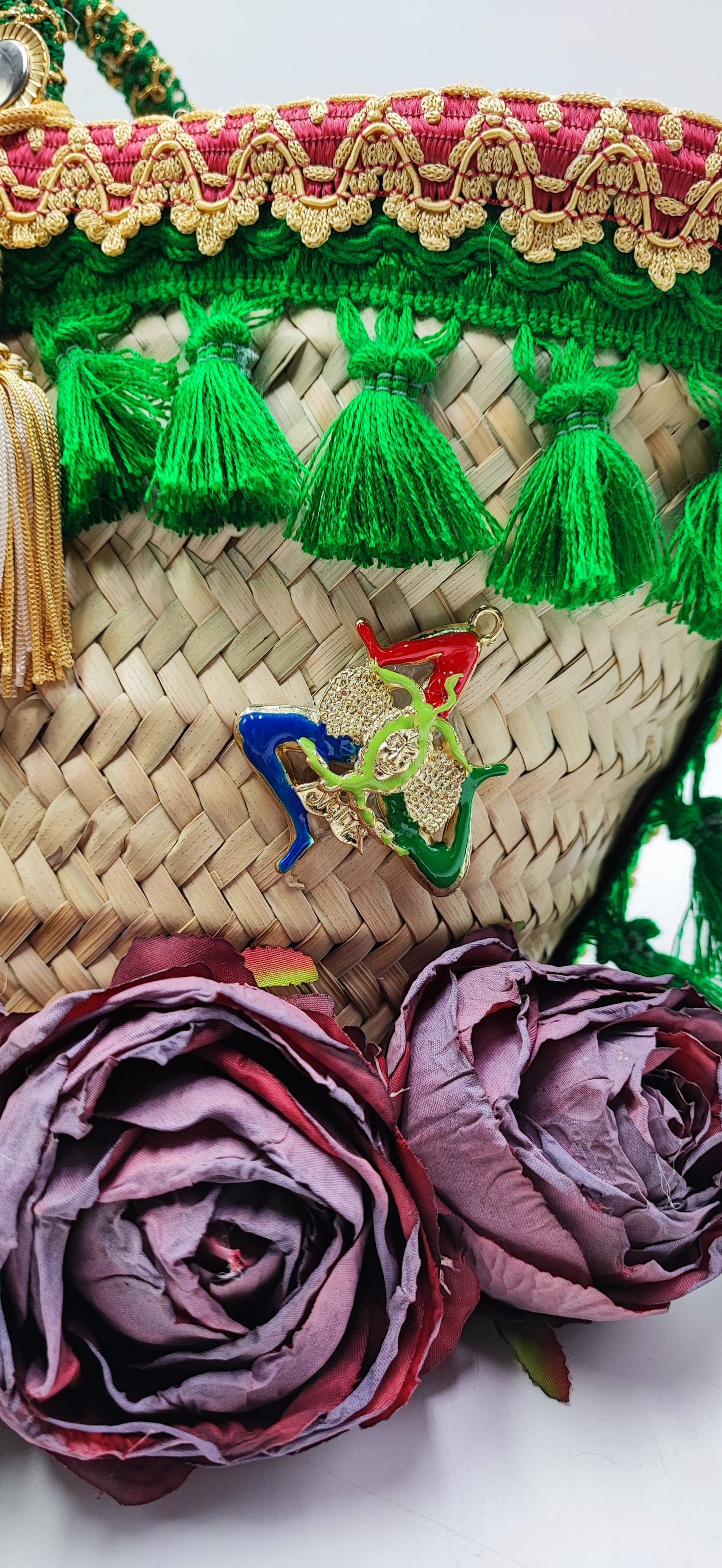 Italian Handmade Straw Tote Bag – Mediterranean Boho Chic | 47x27 cm (18.5x10.6 in)