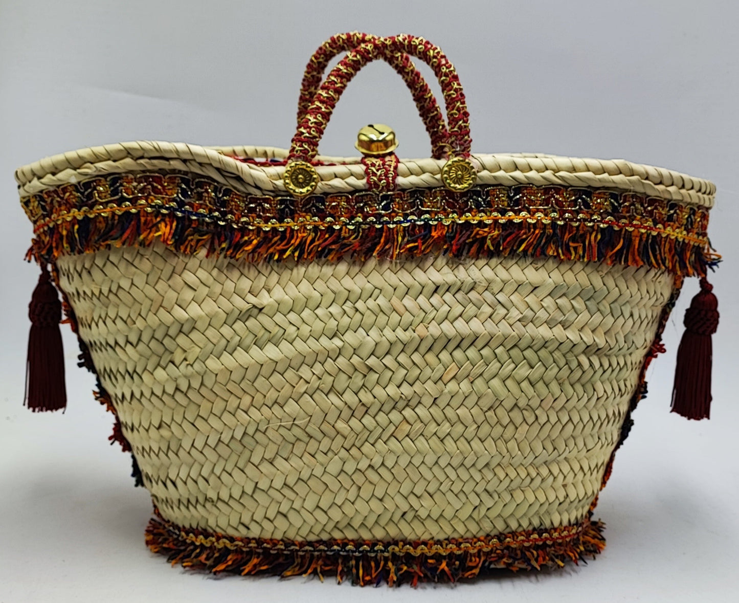 Italian Handmade Straw Tote Bag – Mediterranean Boho Chic | 47x27 cm (18.5x10.6 in)