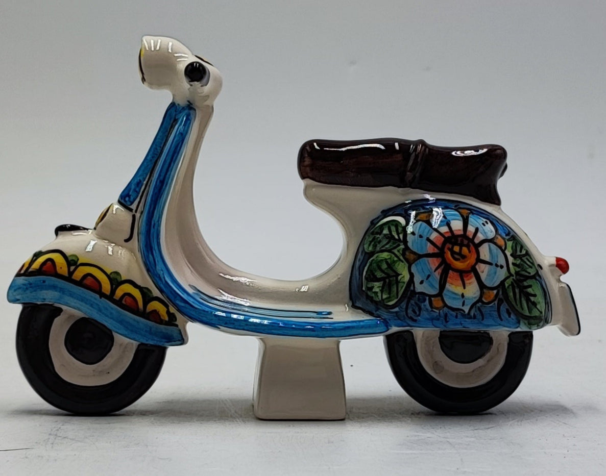 1970s Vespa in Caltagirone Ceramic (17 cm in Length, 12 cm in Height)